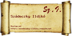 Szádeczky Ildikó névjegykártya