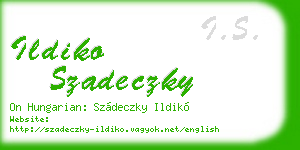 ildiko szadeczky business card