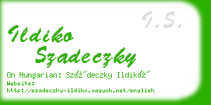 ildiko szadeczky business card